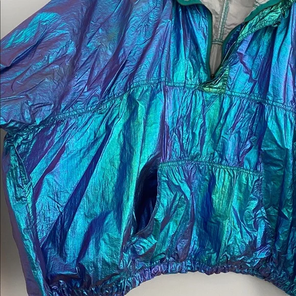 Free People Iridescent Blue Green Windbreaker - Picture 3 of 3